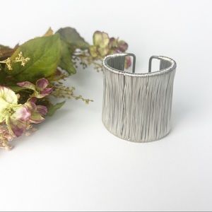 Silvertone Wire Cuff Bracelet
